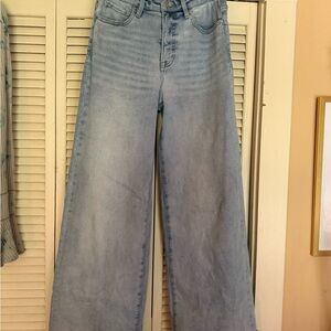 High-Rise Light Wash Wide-Leg Jeans for Women